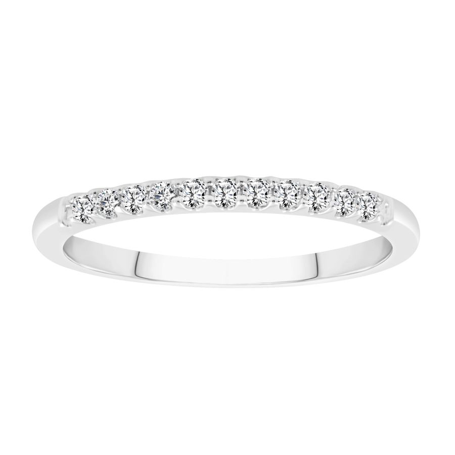 LADIES BAND 0.15CT ROUND DIAMOND 14K WHITE GOLD (SI QUALITY)