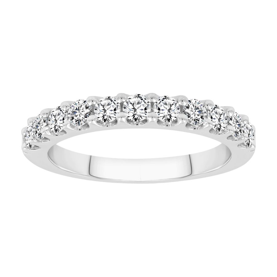 LADIES BAND 0.75CT ROUND DIAMOND 14K WHITE GOLD (SI QUALITY)