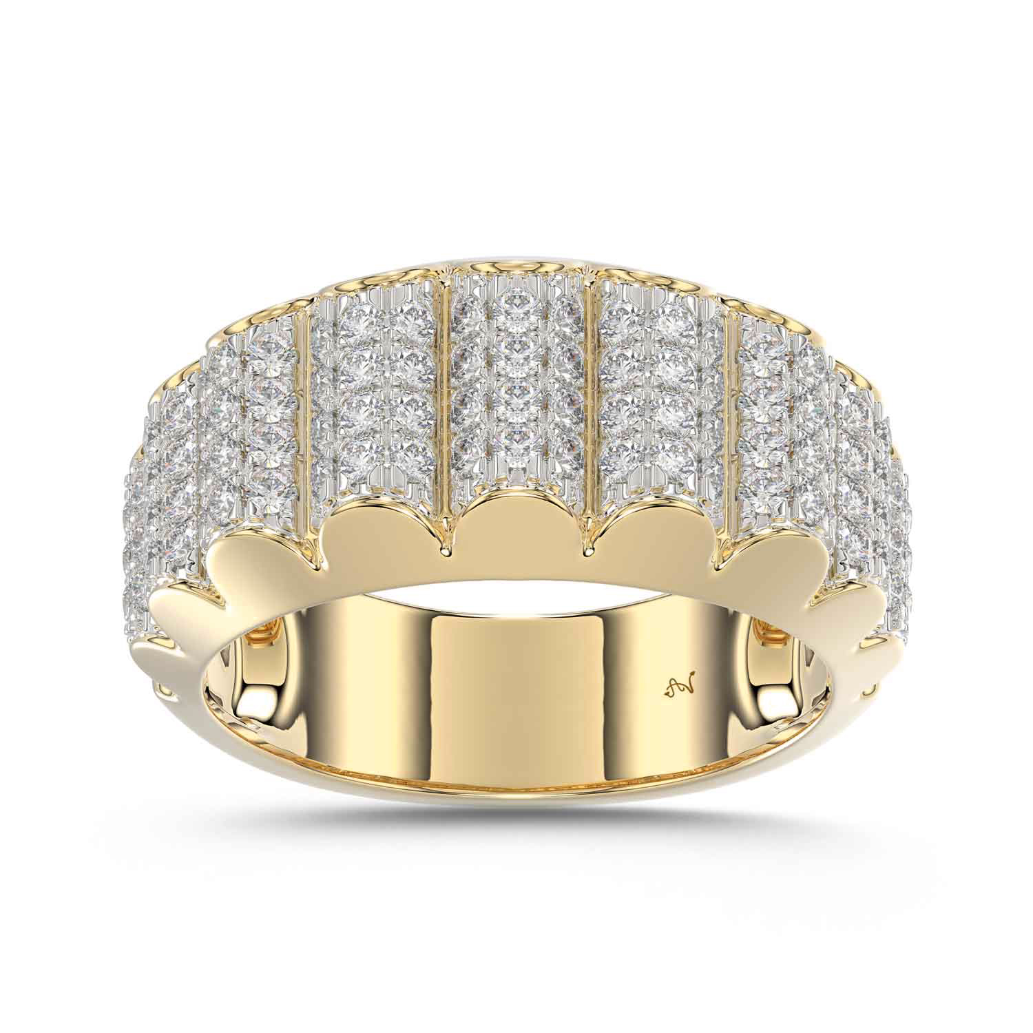 MEN'S BAND 1.00CT ROUND DIAMOND 10K YELLOW GOLD