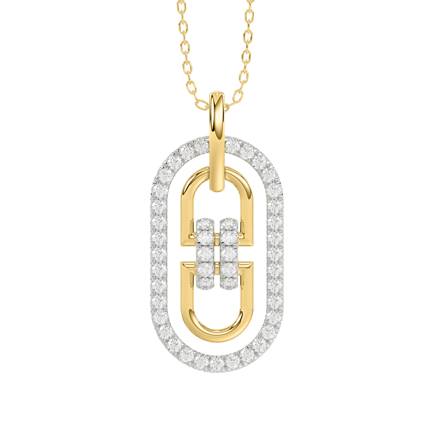 LADIES PENDANT 0.25CT ROUND DIAMOND 14K YELLOW GOLD