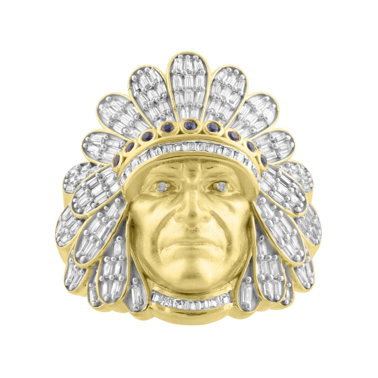 MEN'S RING 1.00CT ROUND/BAGUETTE DIAMOND 10K YELLOW GOLD