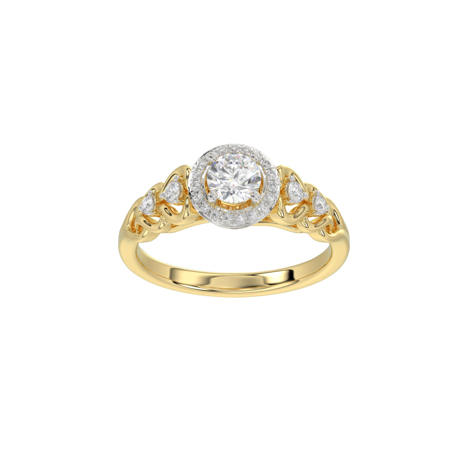 LADIES RING 0.20CT ROUND DIAMOND 10K YELLOW GOLD