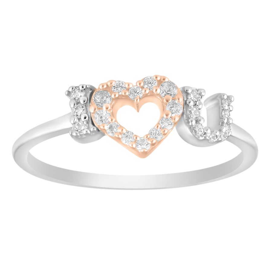 0.15 Carat Round Ladies Diamond Ring in 10K White/Rose Gold