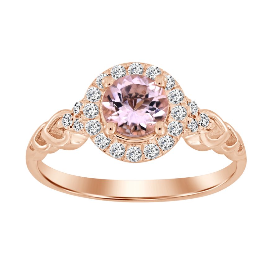 0.65 Carat Round Ladies Diamond Ring in 10K Rose Gold