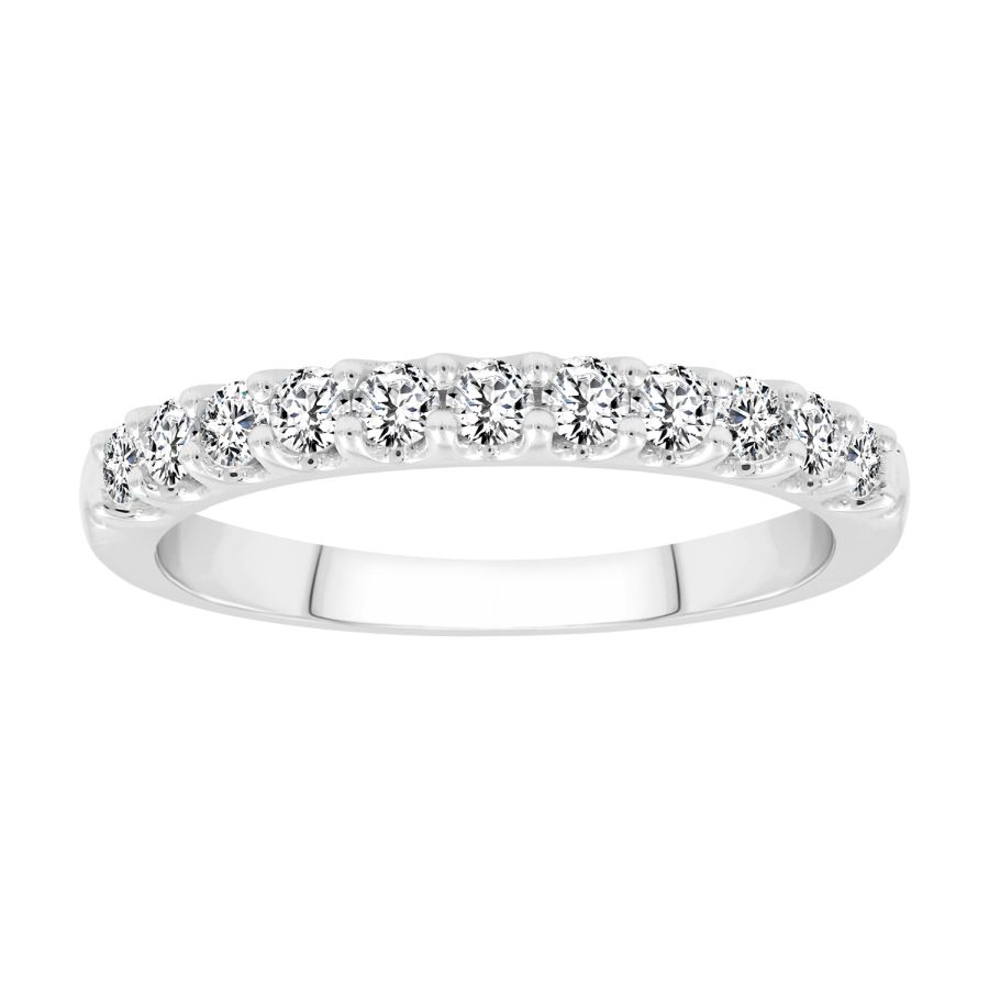 LADIES BAND 0.50CT ROUND DIAMOND 14K WHITE GOLD