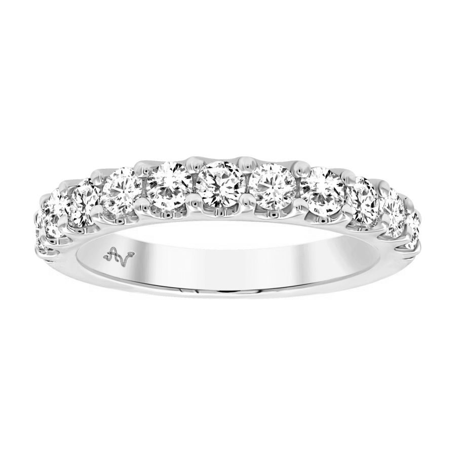 LADIES BAND 1.00CT ROUND DIAMOND 14K WHITE GOLD (SI QUALITY)