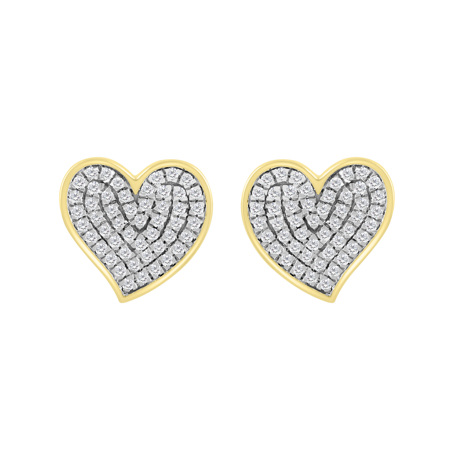 LADIES EARRINGS 0.20CT ROUND DIAMOND 10K YELLOW GOLD