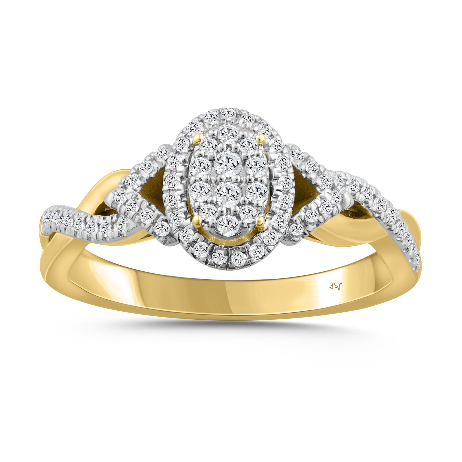 LADIES RING 0.25CT ROUND DIAMOND 10K YELLOW GOLD